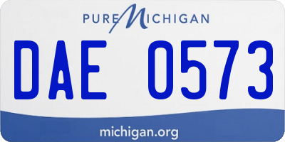 MI license plate DAE0573