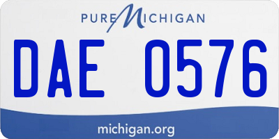 MI license plate DAE0576