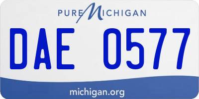MI license plate DAE0577