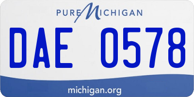 MI license plate DAE0578