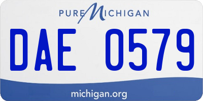 MI license plate DAE0579