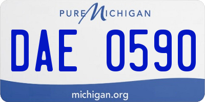 MI license plate DAE0590