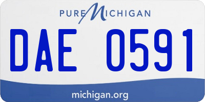 MI license plate DAE0591