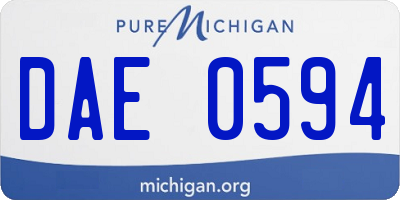 MI license plate DAE0594