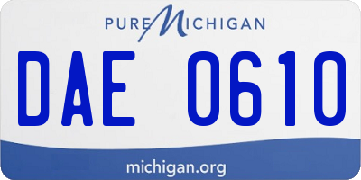 MI license plate DAE0610