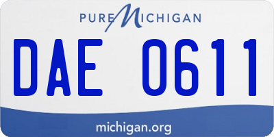 MI license plate DAE0611