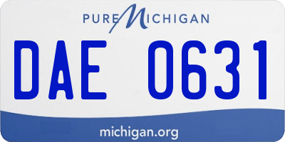 MI license plate DAE0631