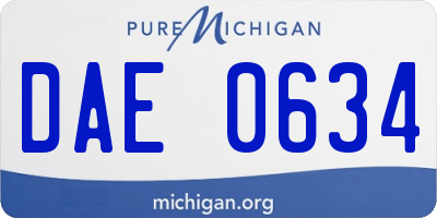 MI license plate DAE0634
