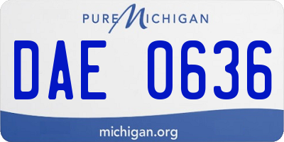MI license plate DAE0636