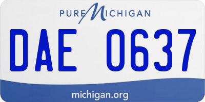MI license plate DAE0637