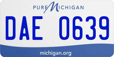 MI license plate DAE0639