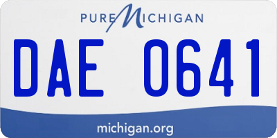 MI license plate DAE0641