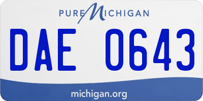 MI license plate DAE0643