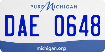 MI license plate DAE0648