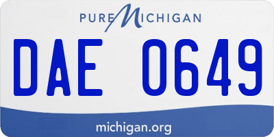 MI license plate DAE0649