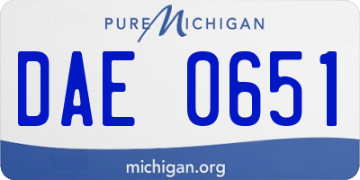 MI license plate DAE0651