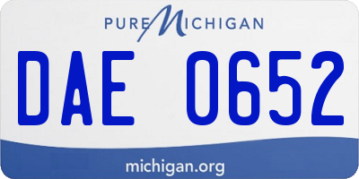 MI license plate DAE0652