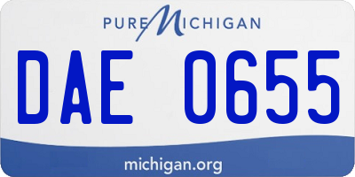 MI license plate DAE0655