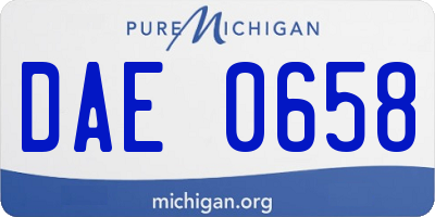 MI license plate DAE0658