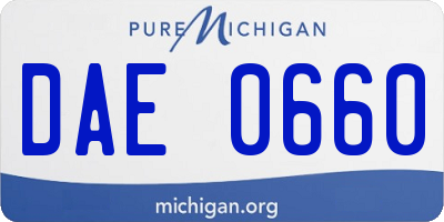 MI license plate DAE0660