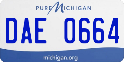 MI license plate DAE0664