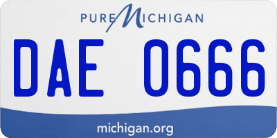 MI license plate DAE0666