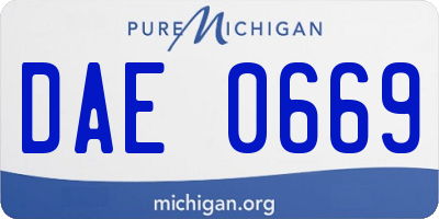 MI license plate DAE0669