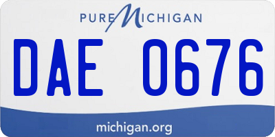 MI license plate DAE0676
