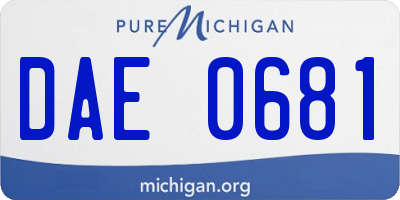 MI license plate DAE0681