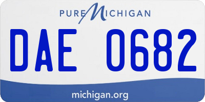 MI license plate DAE0682