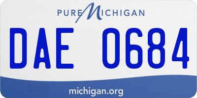 MI license plate DAE0684