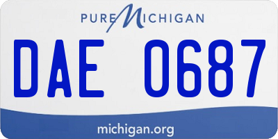 MI license plate DAE0687
