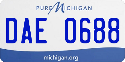 MI license plate DAE0688