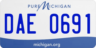 MI license plate DAE0691