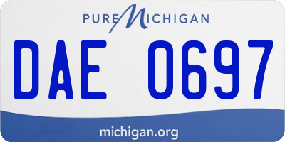 MI license plate DAE0697