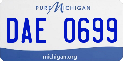 MI license plate DAE0699
