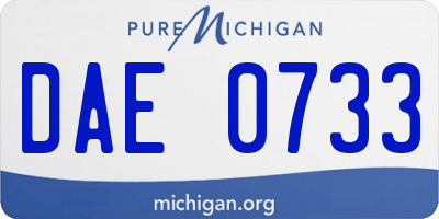 MI license plate DAE0733