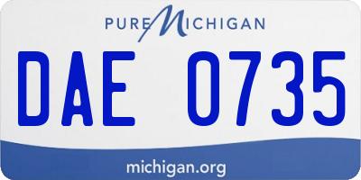 MI license plate DAE0735