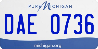 MI license plate DAE0736