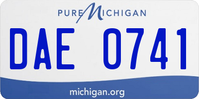 MI license plate DAE0741