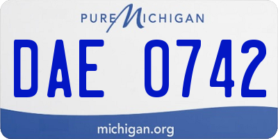 MI license plate DAE0742