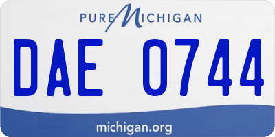 MI license plate DAE0744