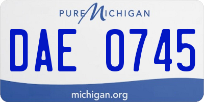 MI license plate DAE0745