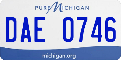 MI license plate DAE0746