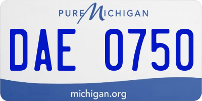 MI license plate DAE0750