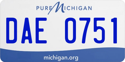 MI license plate DAE0751