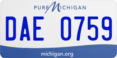 MI license plate DAE0759