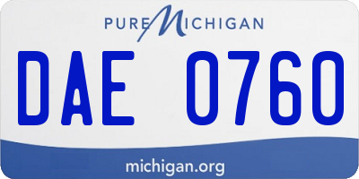 MI license plate DAE0760