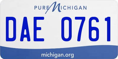 MI license plate DAE0761