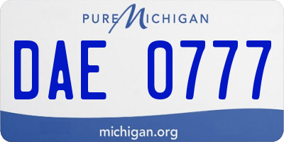 MI license plate DAE0777